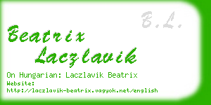 beatrix laczlavik business card